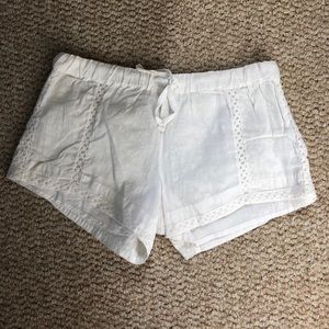 White Linen Shorts